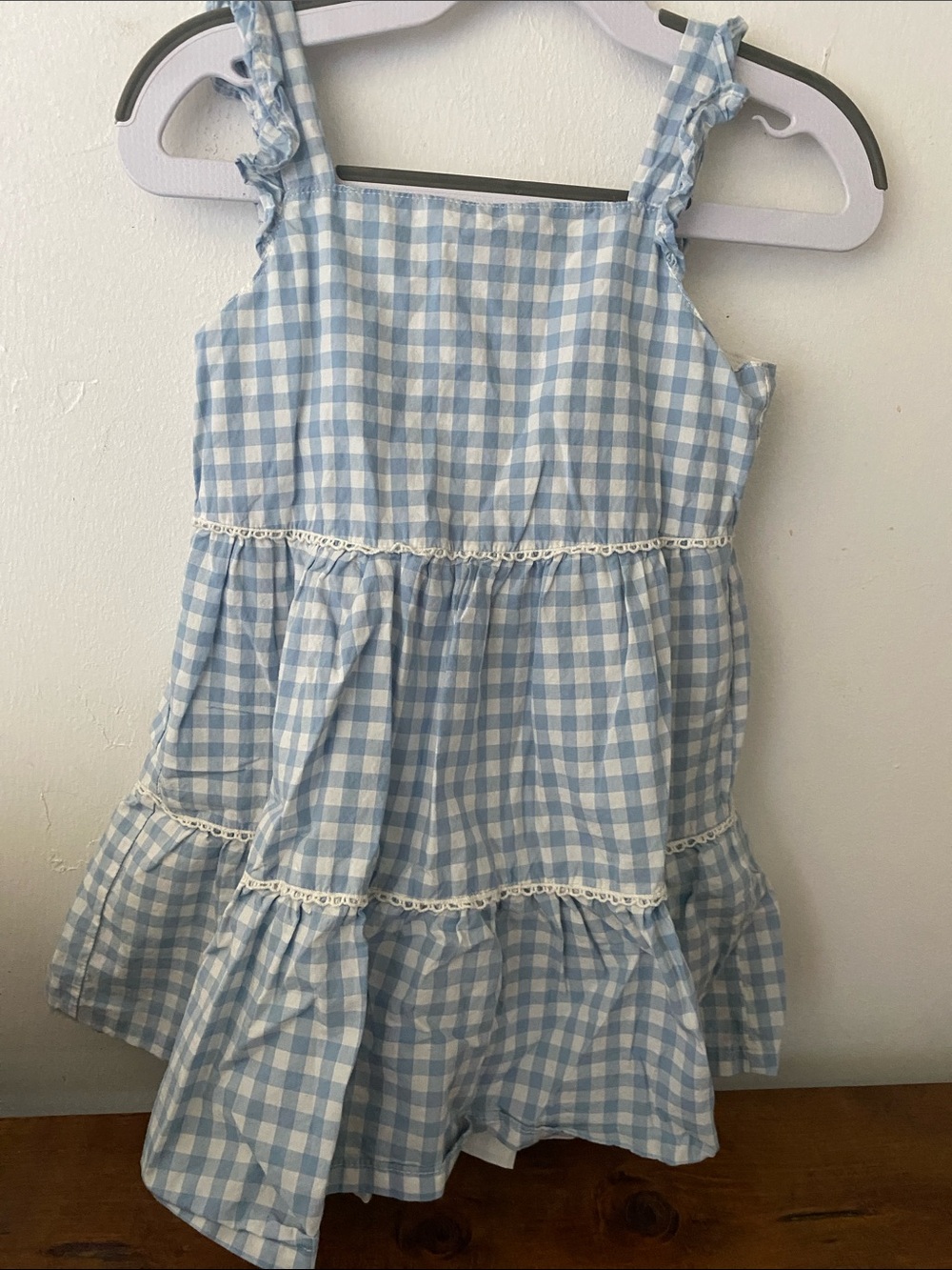 Carter's Light Blue Gingham Tiered Sundress